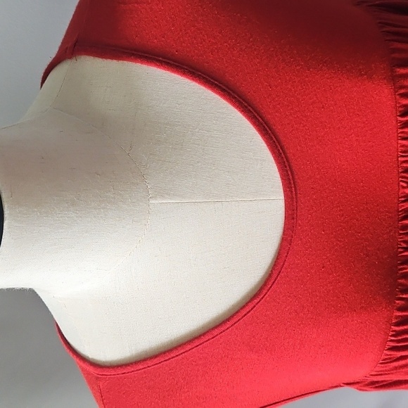 Watermelon Rust Color Cold Shoulder Dress with Ruffle - Picture 7 of 12